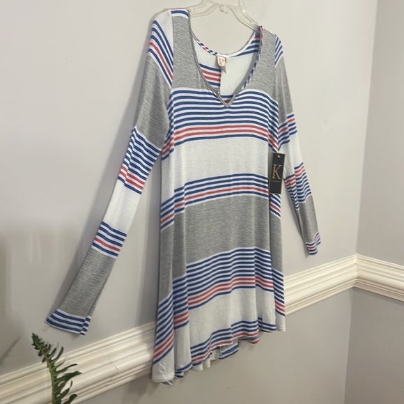 🏷 NEW! K by Kinnucan’s long sleeve mini dress/shirt M - Picture 4 of 10